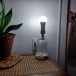 Vintage Leviton Mantel Lamps Crystal Art Deco Table Lamp